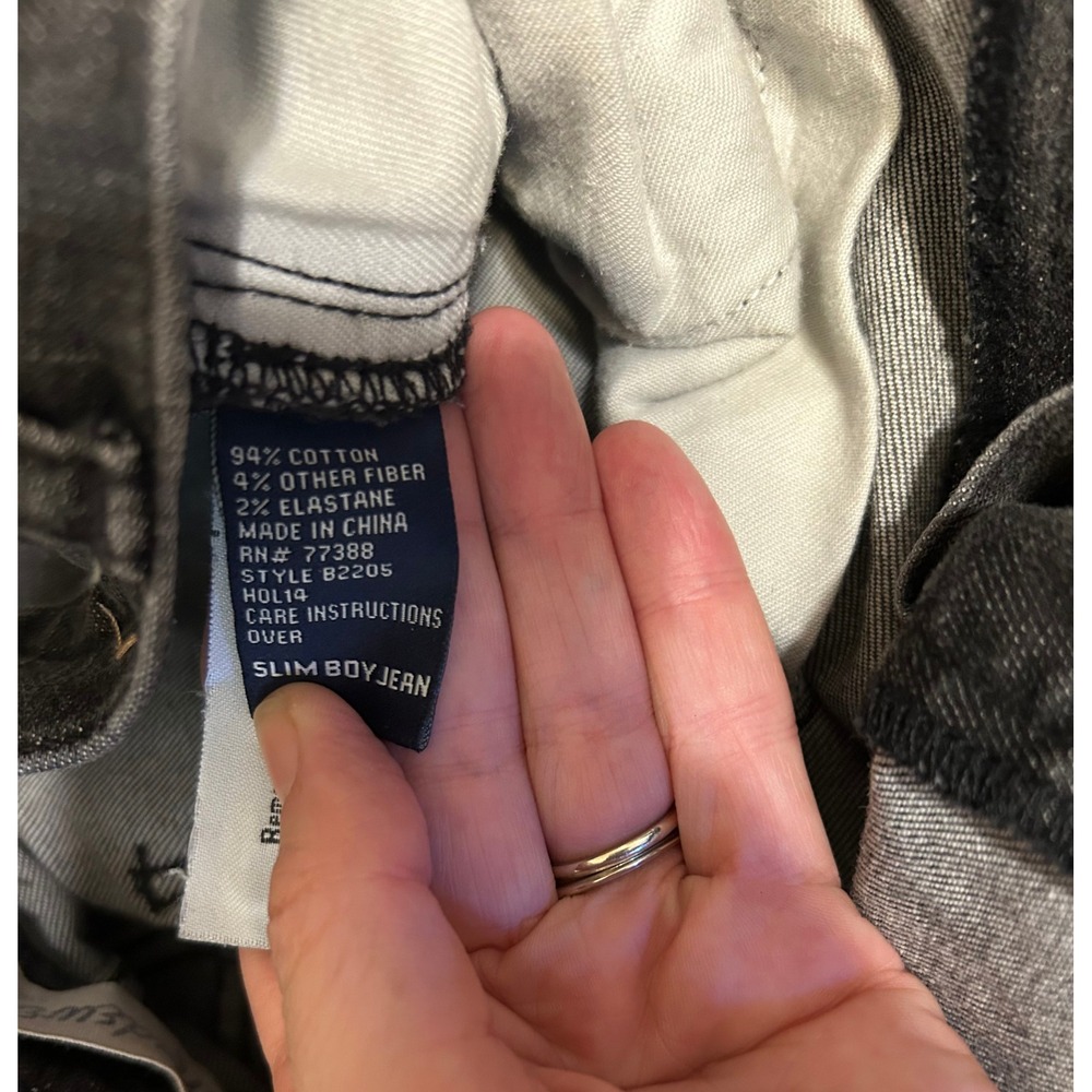 Madewell Slim Boy Jean. Black Distressed. Midrise, Straight Leg. Women's Size 27 - Picture 8 of 12